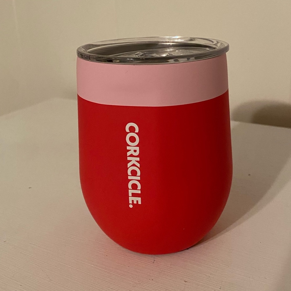 Corkcicle Stemless 12oz Tumbler Hot/Light Pink NWT